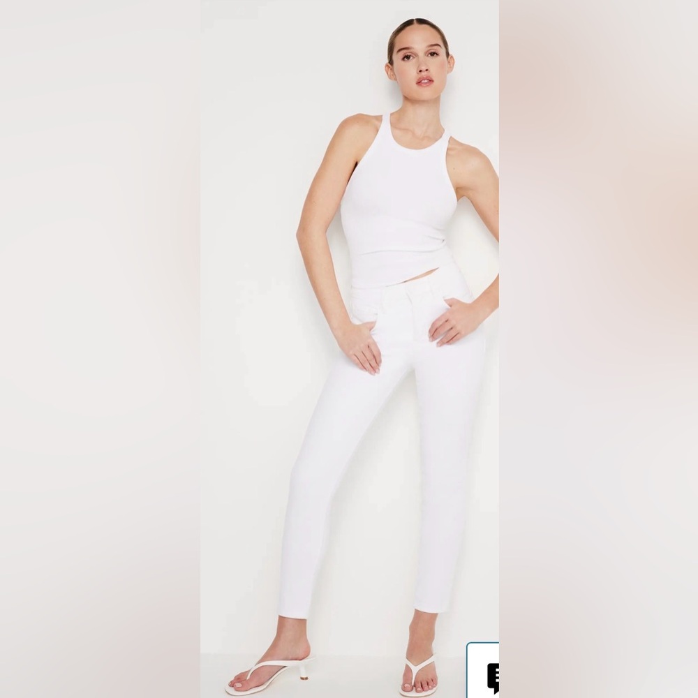 NWT Good American Good Legs Crop White Skinny Jeans size 0